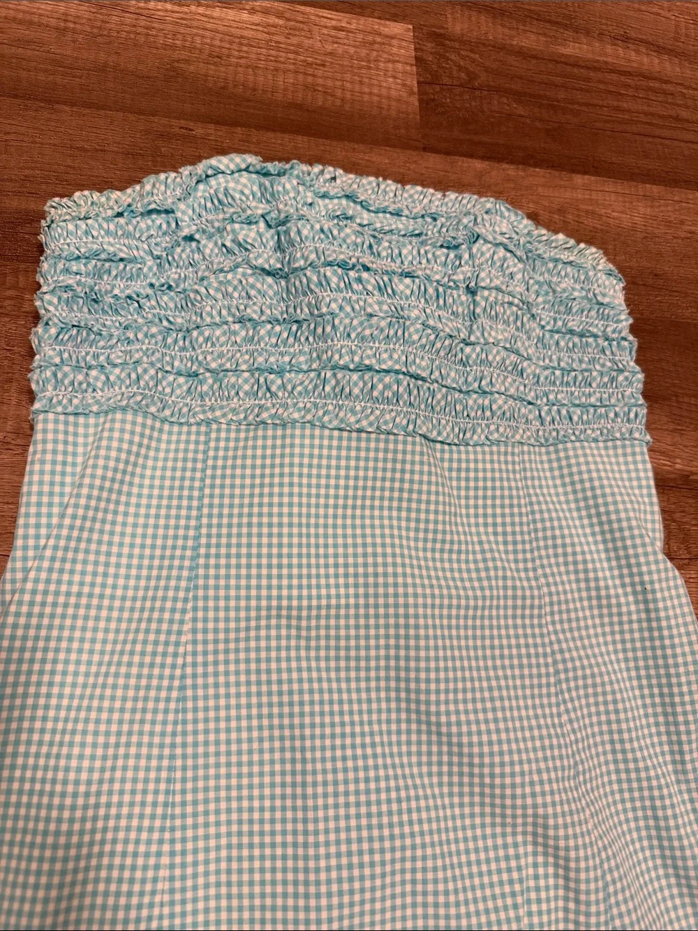 Lily Pulitzer sz 0 Light Blue Gingham Strapless Sundress - Picture 2 of 7